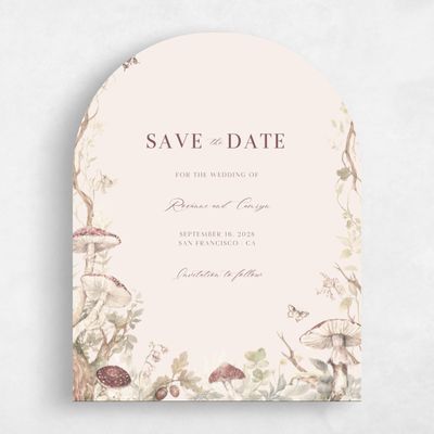 Beige Arch Wedding Save the Date - Eden Portrait
