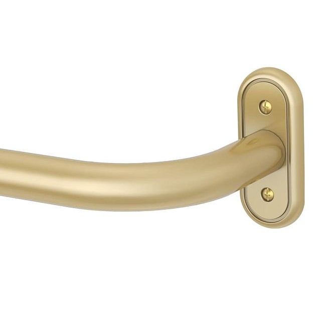 Wolistsa Gold Wrap Around Curtain Rod, Long Heavy Duty Blackout Curtain Rods for Windows 66 to 120 Inch, 1 Inch Adjustable Room Darkening Window Treatment Rods for Bedroom, Living Room, Sliding Door
