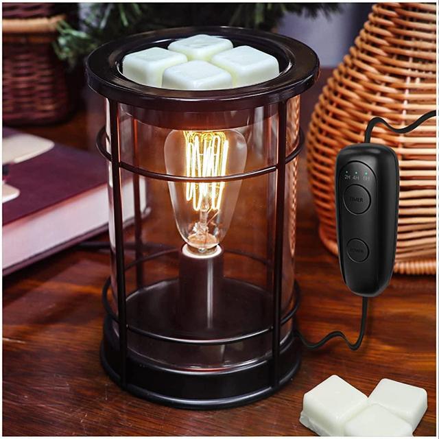 SALKING Electric Wax Melt Warmer with Timer, Wax Warmer for Scented Wax Melts, Vintage Light Bulbs Fragrance Candle Warmer for Rustic Home Décor, Office, Birthday Gifts