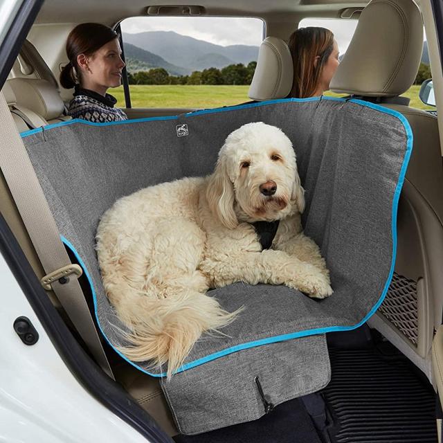 Kurgo Dog Hammock Car Seat Cover for Pets | Pet Seat Cover | Car Hammocks for Dogs | Water-Resistant | Wander | Heather | Journey | Half | Coast to Coast | Cars, Trucks, SUVs | Black | Grey | Khaki