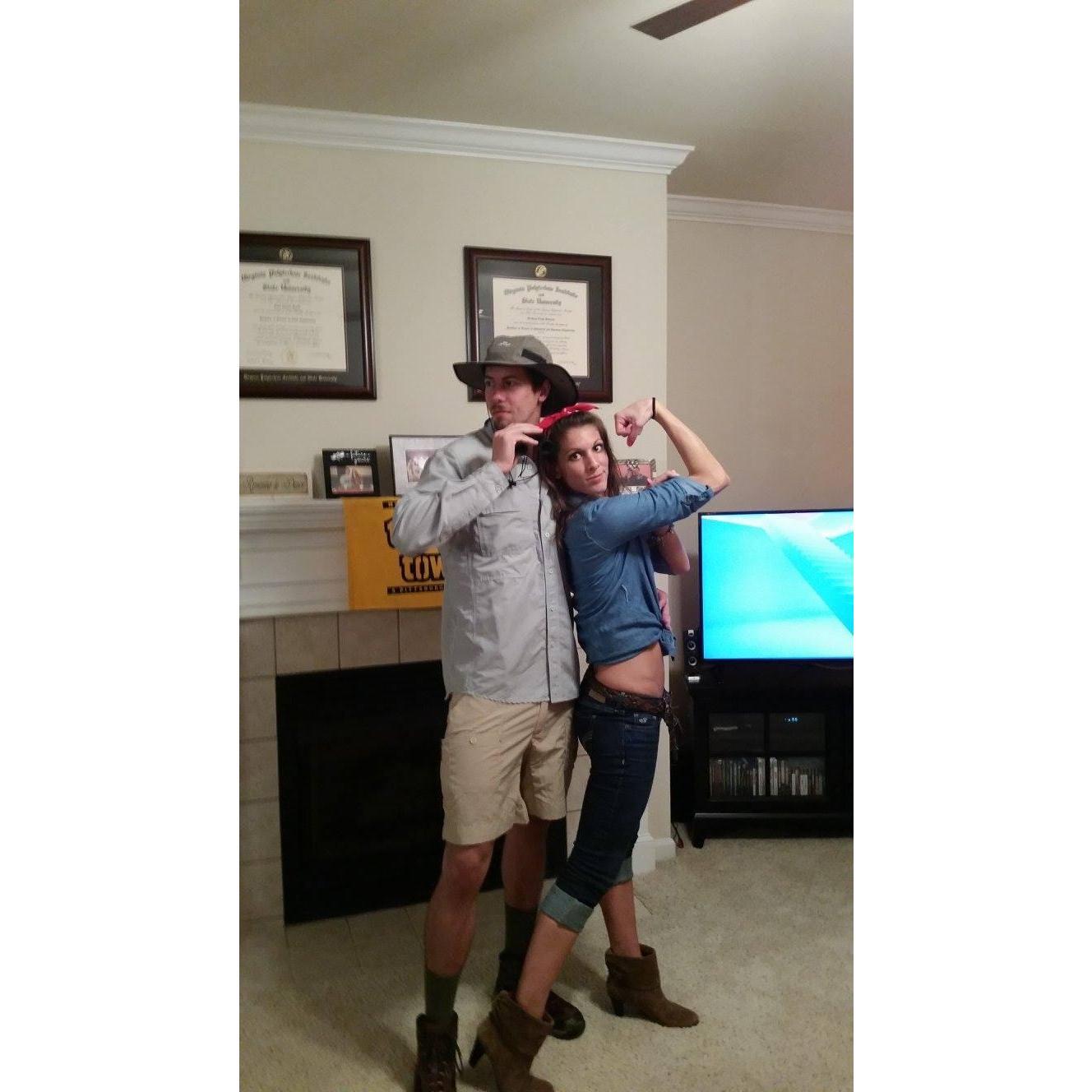 First Halloween in Fairfax, VA 2015! Rosie and... Safari Guide?  (We didn't have a lot of time to plan costume ideas)
