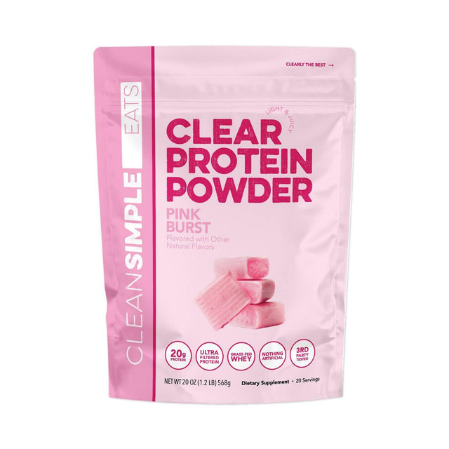 Clean Simple Eats Clear Protein Powder - Pink Burst - 20oz/20 servings: Pink Burst Flavor, Whey Isolate