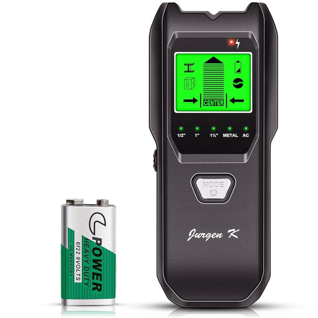 Stud Finder Wall Scanner, 5 in 1 Multifunction Stud Locator with Upgraded Smart Sensor, HD LCD Display and Audio Alarm for The Center & Edge of Metal, Studs, AC Wire, and Pipe Detection (Dull Black)