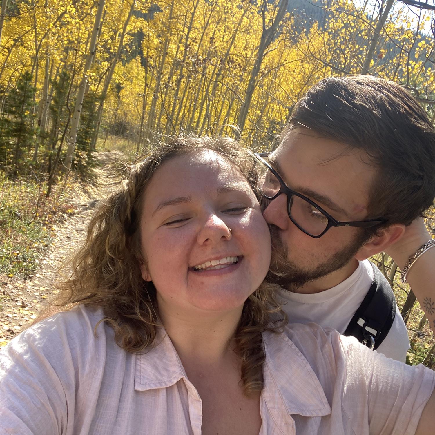 Enjoying the fall colors of the aspen trees