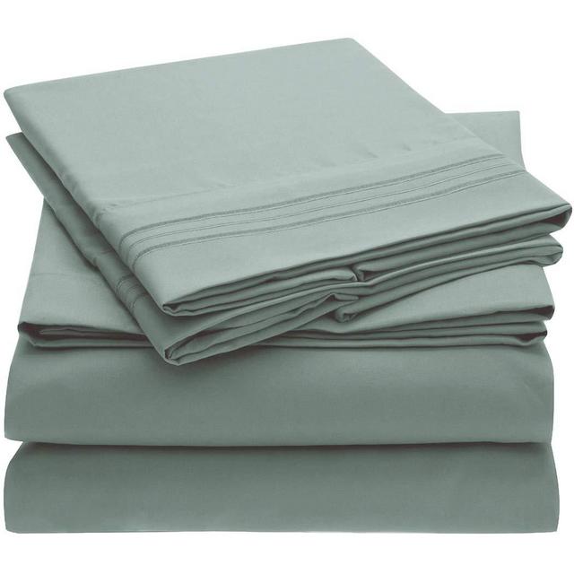 Mellanni Queen Size Bed Sheets - Hotel Luxury 1800 Bedding Sheets Pillowcases - Extra Soft Cooling Bed Sheets - Deep Pocket up to 16 inch - Wrinkle, Fade, Stain Resistant - 4 Piece (Queen, Spa Blue)