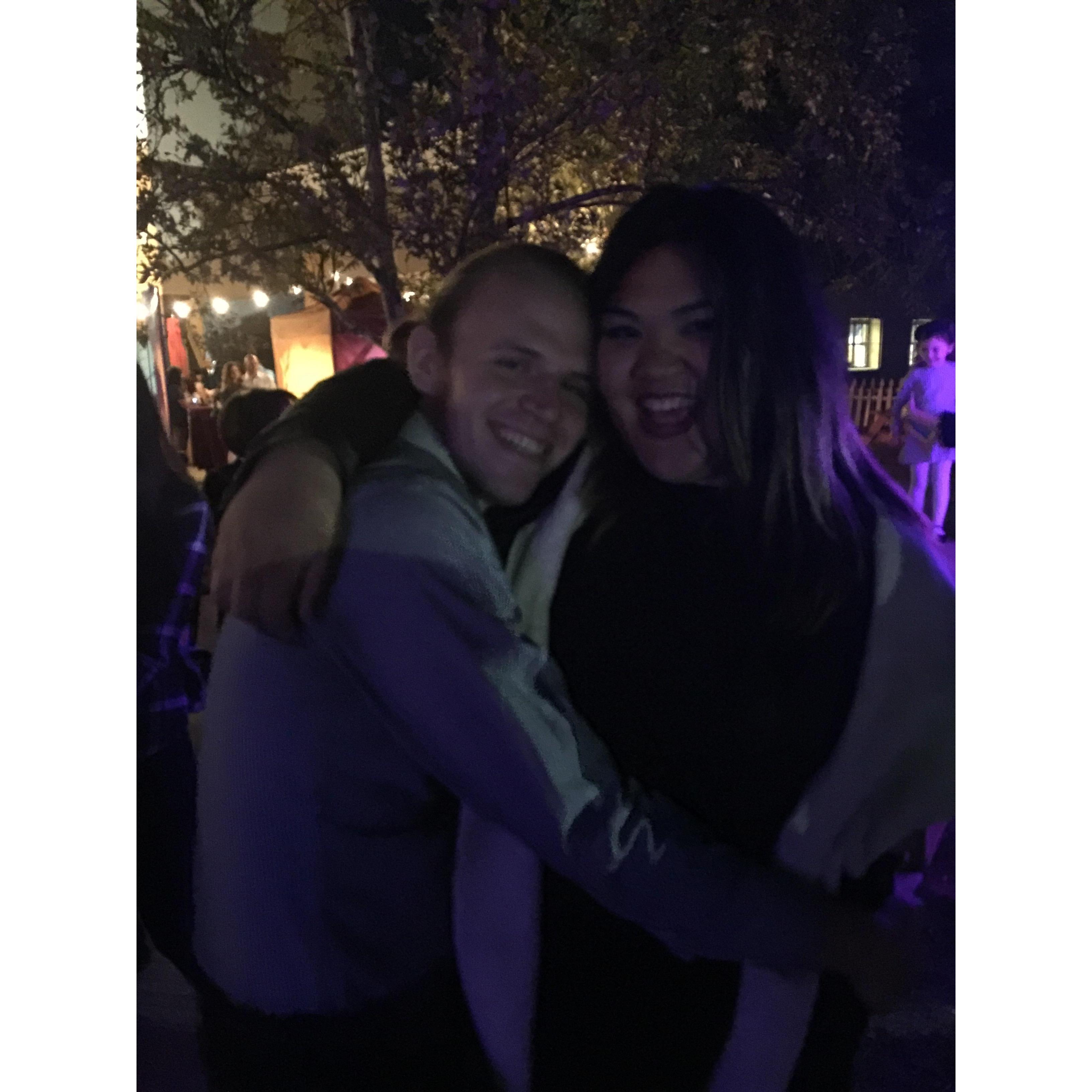 A few months into dating- Nicholas and Frankie both still had long locks