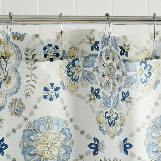 Blue Lila Organic Shower Curtain, 72"