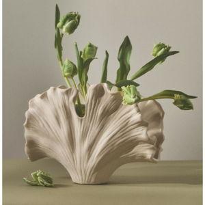 Ginkgo Cream Ceramic Vase