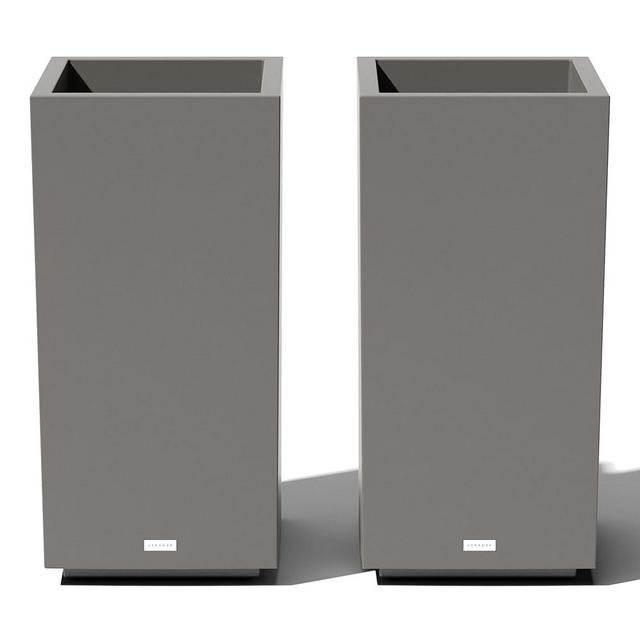 Veradek Block Series Pedestal Planter - Tall Planter for Indoor or Outdoor Front Porch | All-Weather Use with Removable Insert Bucket | Modern Décor for Flowers, Tall Trees, Faux Plants