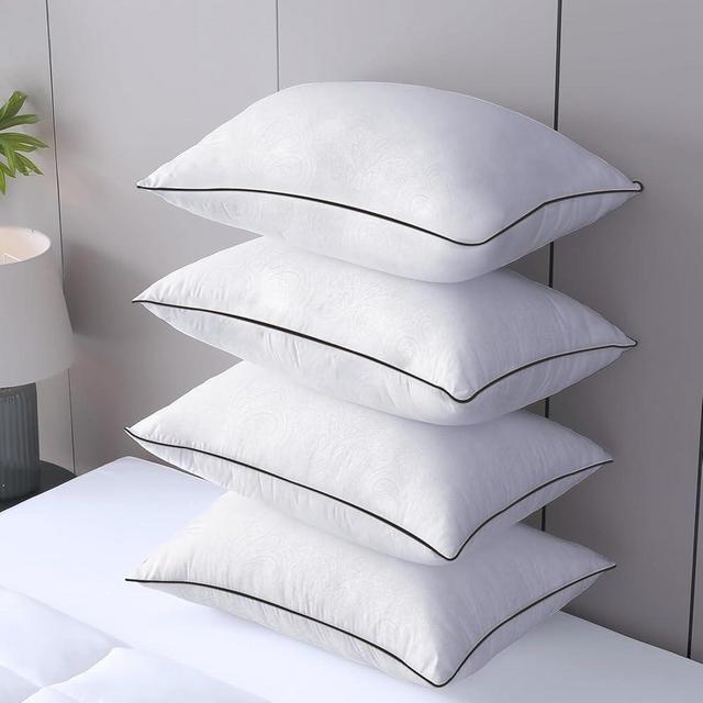 JOLLYVOGUE King Size Pillows for Sleeping Set of 4, Soft and Supportive Bed Pillows for Side Back Stomach Sleeper, Down Alternative Hotel Collection Pillows 4 Pack