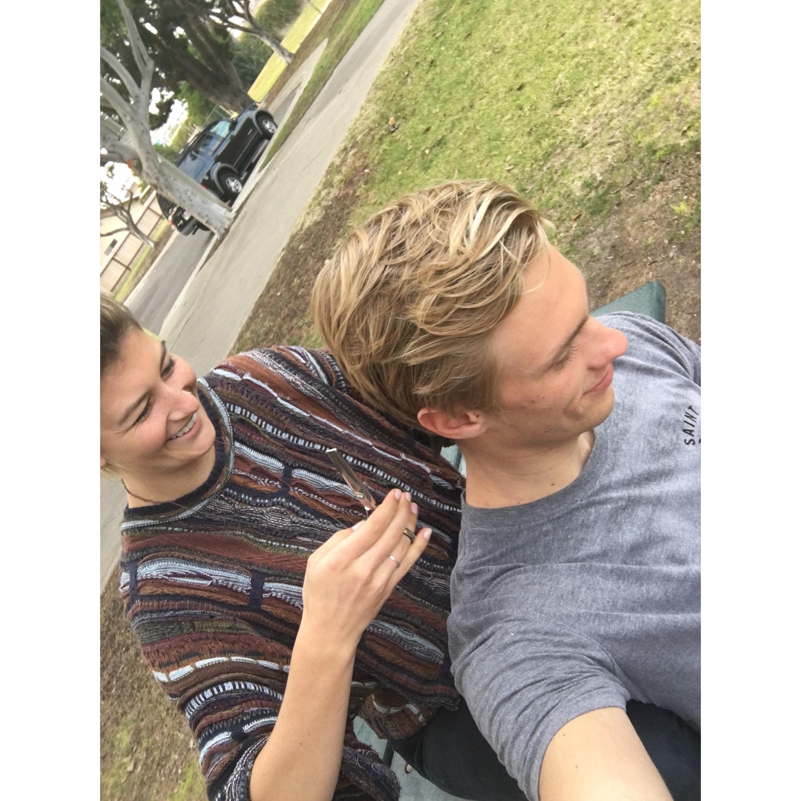 Another haircut in a public park because why not