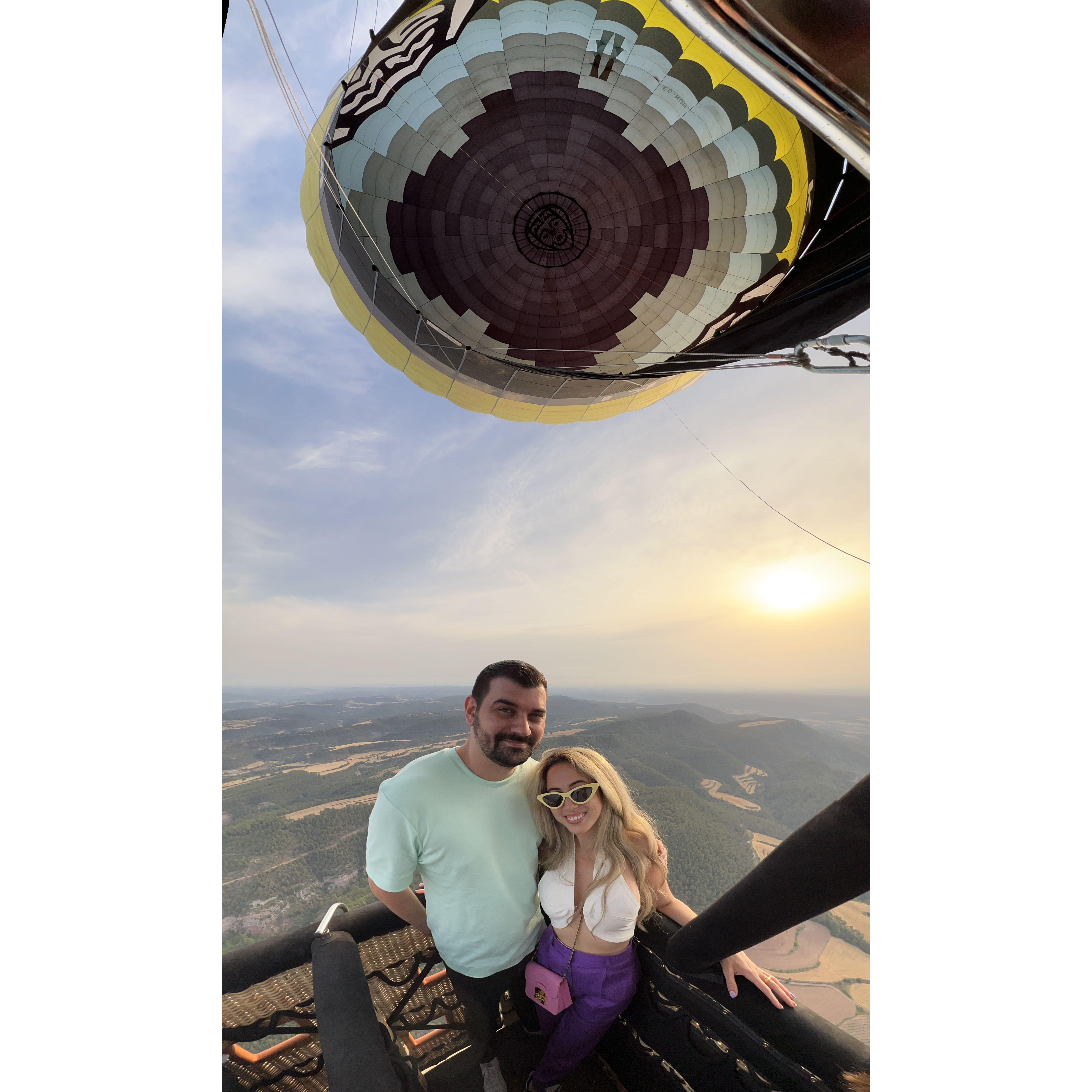 On a hot air balloon in Barcelona - June 2022
