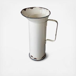 Large Antiqued Enamelware Milk Can/Vase