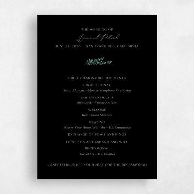 Black Wedding Program - Stanley