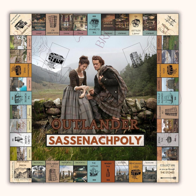 Sassenachpoly an Outlander Board Game inspired in the Outlander by Diana Gabaldon Jamie Fraser Claire Voyager Sassenach Highlands Lallybroch
