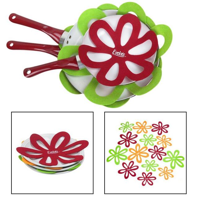 Evelots Felt Pan & Dish Protectors, Assorted Sizes, Set of 14