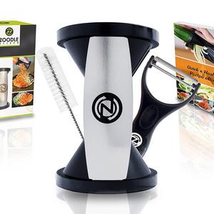 The Original Zoodle Slicer - Complete Vegetable Spiralizer Spiral Slicer Bundle (With Cleaning Brush, Peeler & eBook)