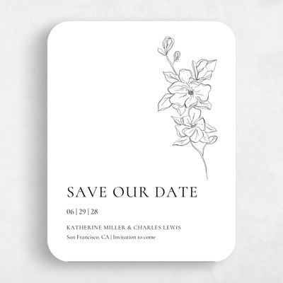 White Rounded Wedding Save the Date - Ahlers Portrait