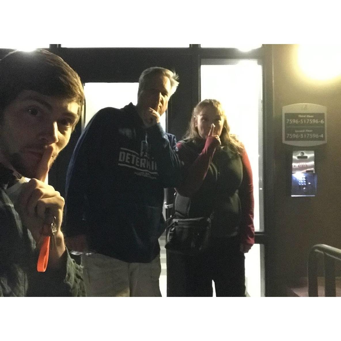 "shh.. don't tell Jenna" -taken outside her apartment. 10-09-21