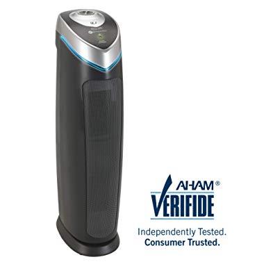 Germ Guardian AC5000 28” 3-in-1 True HEPA Filter Air Purifier for Home, Large Rooms, UV-C Light Kills Germs, Filters Allergies, Smoke, Dust, Pet Dander, & Odors, 5-Yr Wty, GermGuardian, Grey