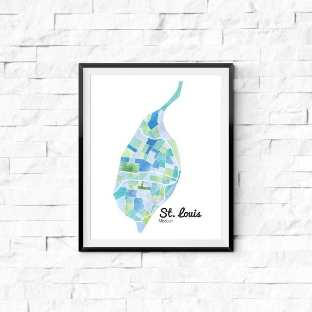 St. Louis Neighborhoods Watercolor Map. Saint Louis Missouri. St. Louis Wall Art. Saint Louis City Map. Print. St. Louis Painting. STL Art.
