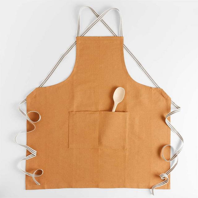 Oslo Cross-Back Brown Apron with Pocket