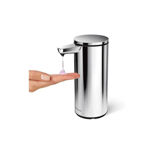 simplehuman 9 oz. Touch-Free Rechargeable Sensor Liquid Soap Pump Dispenser, Polished Stainless Steel