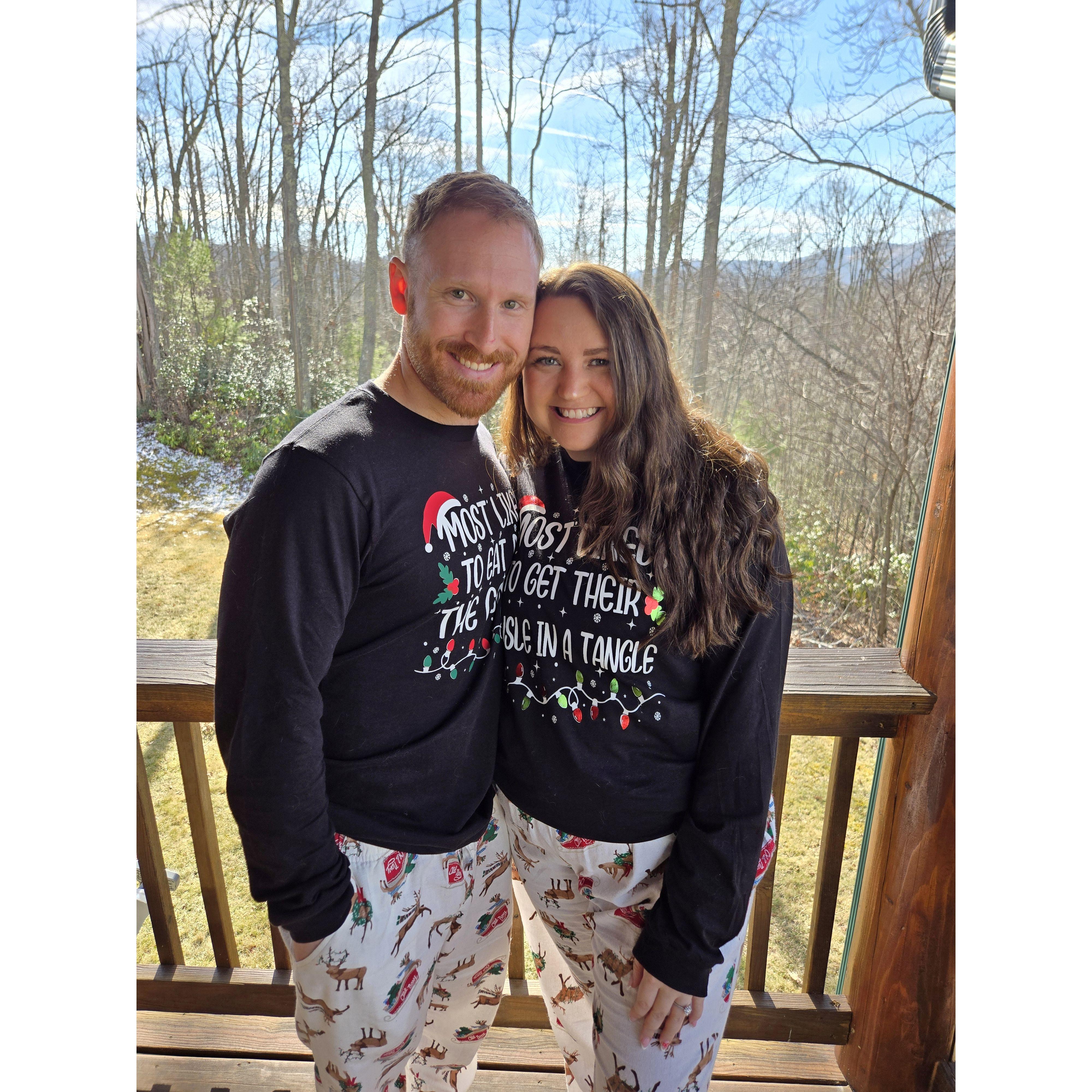 Spending our first Christmas morning together in Newland, NC with Marissa's family!