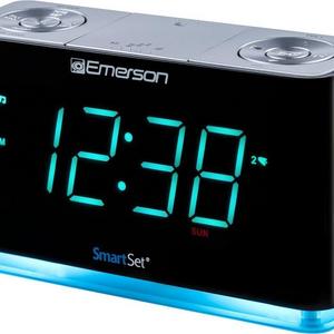 Emerson SmartSet Alarm Clock Radio with Bluetooth Speaker, Charging Station/Phone Chargers with USB port for iPhone/iPad/iPod/Android and Tablets, ER100301