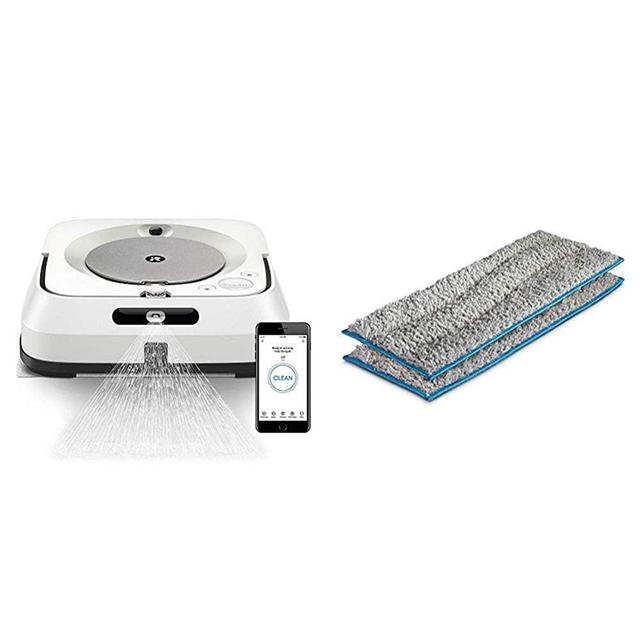 iRobot Braava Jet M6 (6110) Ultimate Robot Mop and m Series Washable Wet Mopping Pads, (2-Pack)