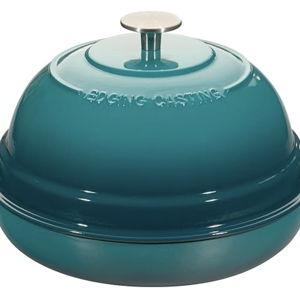 EDGING CASTING Enameled Cast Iron Dutch Oven Pot with Lid, Round Bread Oven for Homemade Sourdough Bread Baking, 6 Quart, Darkcyan