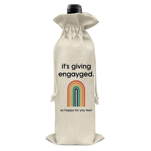 RNYJJ Engagement Wine Bag Gift for Lesbian Gay LGBT Couple Same Sex Wedding Gift Wine Gift Bag (1PC)