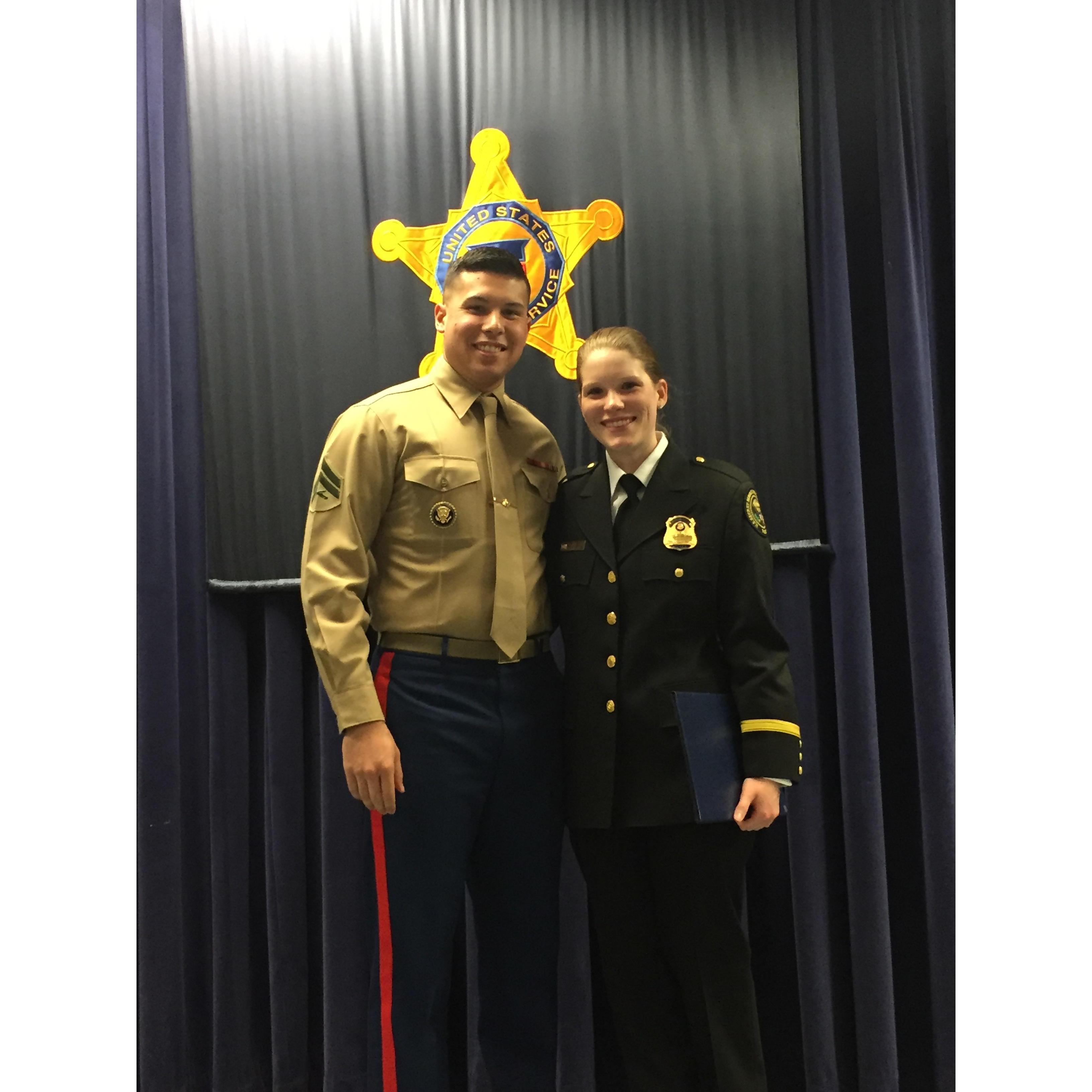 Morgan's graduation from the academy.