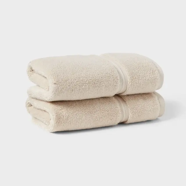 2pk Spa Plush Hand Towel Set Ivory - Threshold™