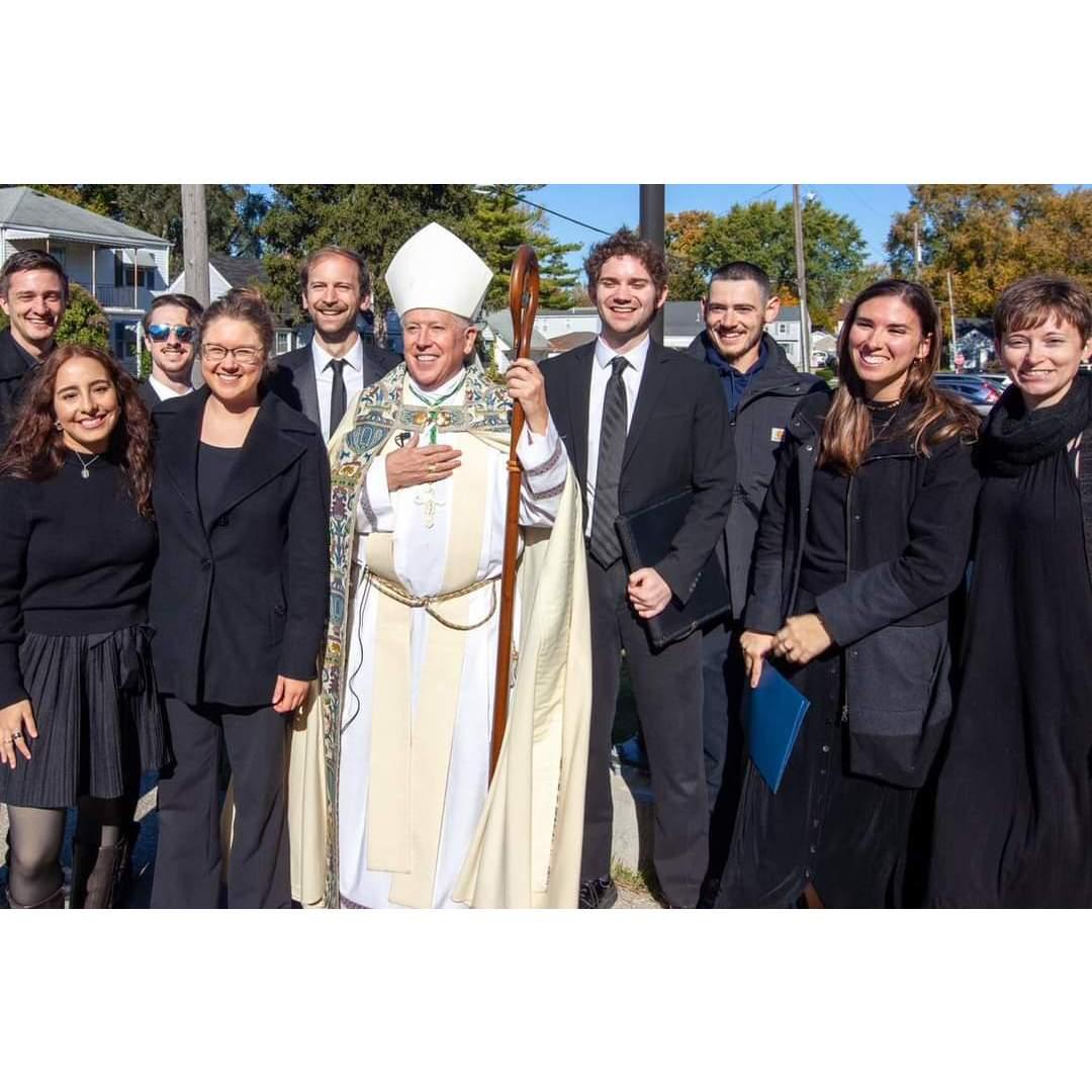 Jarett joined Allison in singing for a pro-life Eucharistic Procession, where faithful gathered outside the local abortion facility to pray for a more life-affirming culture!