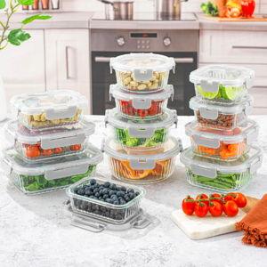 JoyJolt Fluted 24-Piece Food Storage Container Set with Lid