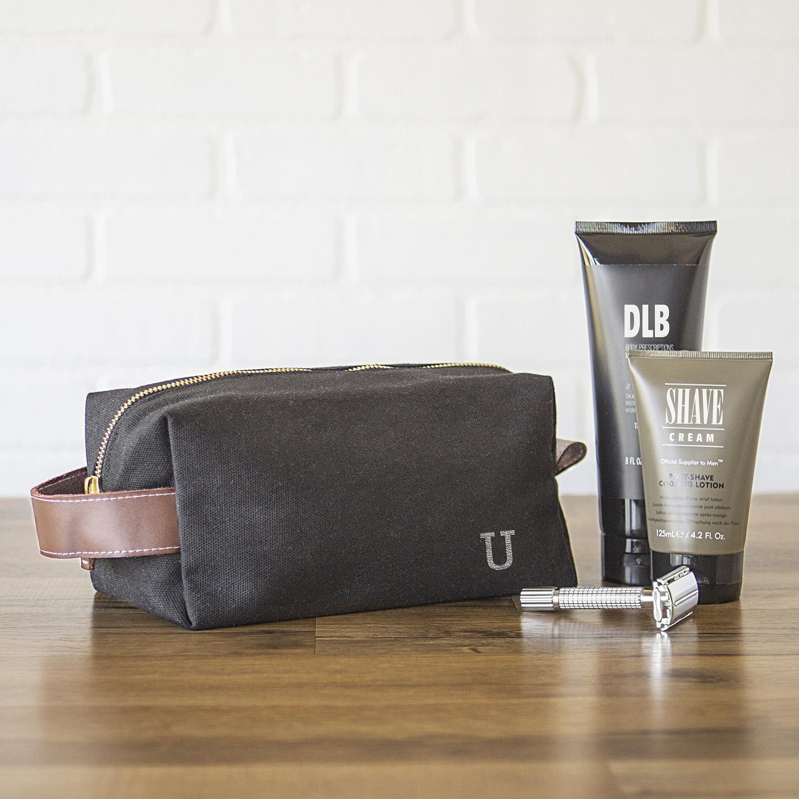 mens leather dopp kit monogram