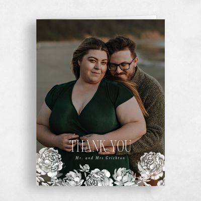 White Wedding Thank You - Corisande Photo