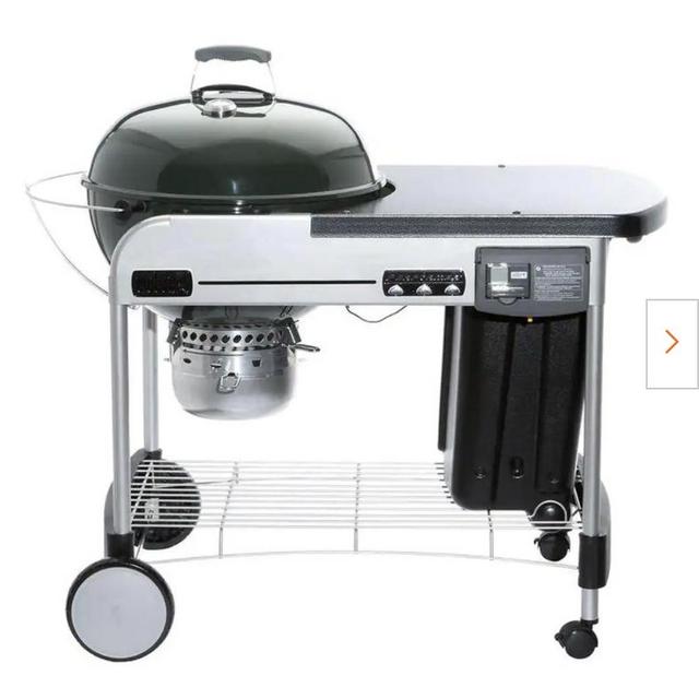 22 in. Performer Deluxe Charcoal Grill in Green with Built-In Thermometer and Digital Timer