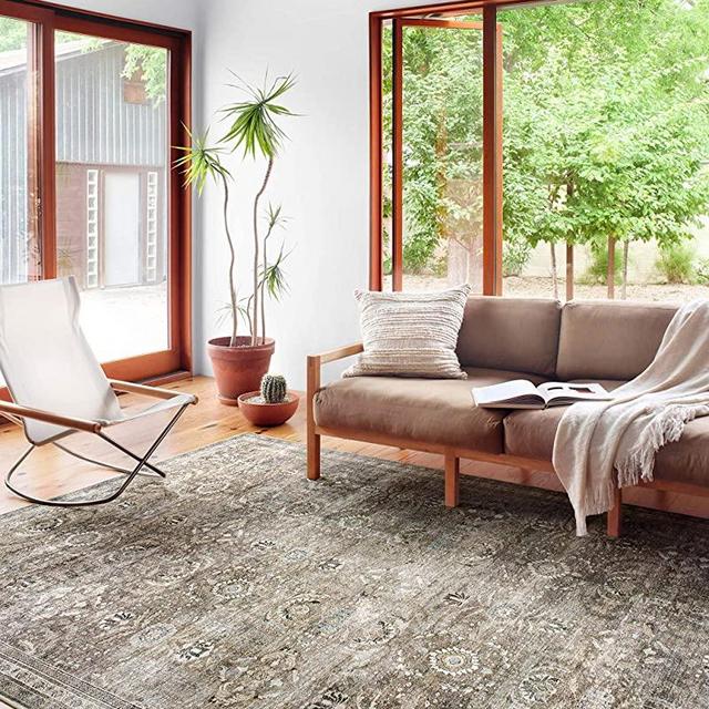 Loloi II Layla LAY-13 Printed Antique / Moss Oriental Area Rug 7'-6" x 9'-6"