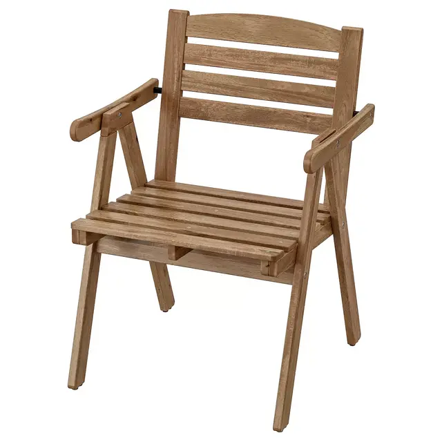 FALHOLMENArmchair, outdoor, light brown stained gray-brown stained