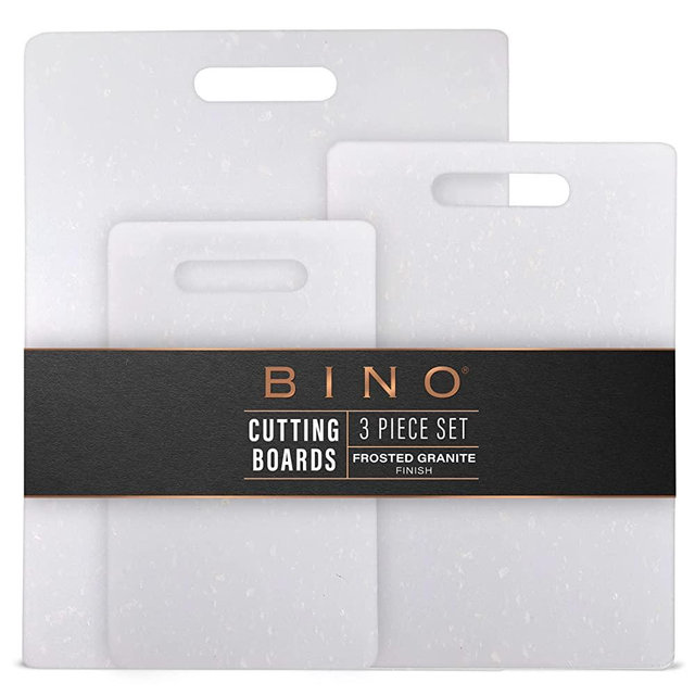 BINO | 3-Piece Plastic Cutting Board Set | Chopping Board Set | BPA-Free Plastic Cutting Boards | Dishwasher Safe Cutting Boards | Plastic Cutting Boards for Kitchen | Home & Kitchen Utensils