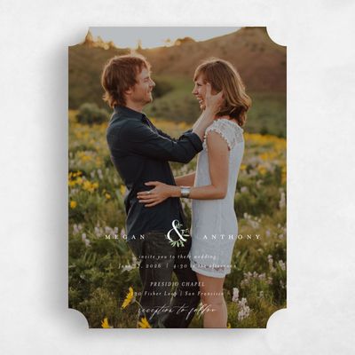 White Ticket Wedding Invitation - Jackson Photo