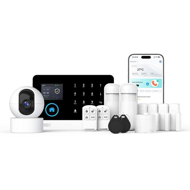 LWOHSI Alarm System for Home Security,Home Alarm System Wireless with APP Alerts Security System Door Window/Motion Sensors,Loud Siren, WiFi+GSM 4G APP Alerts,NO Monthly Fees