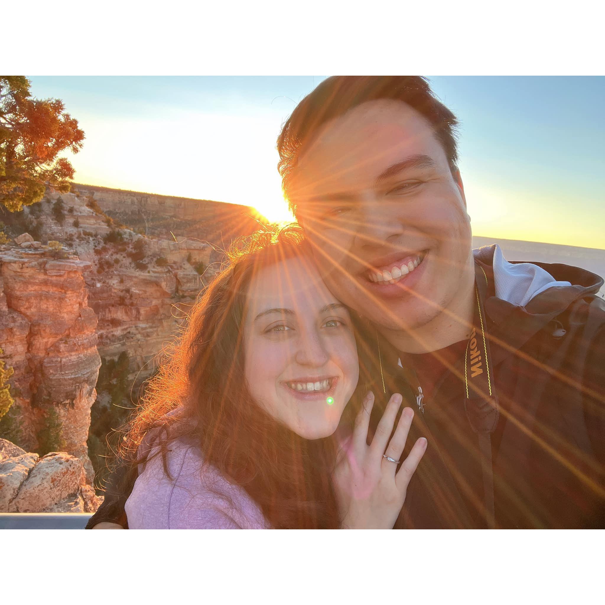 Right after we got engaged at the Grand Canyon