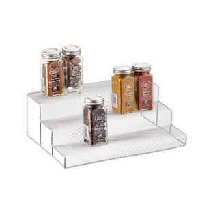 3-Tier Silver Mesh Cabinet & Spice Organizer