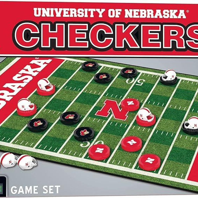 Masterpieces Officially Licensed NCAA Nebraska Cornhuskers Checkers Board Game for Families and Kids Ages 6 and Up