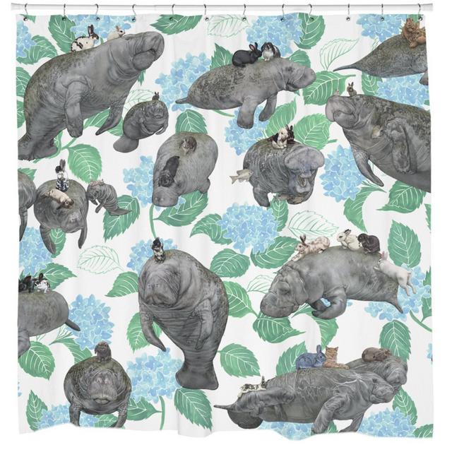 Rabbit Shower Curtain, Manatee Shower...