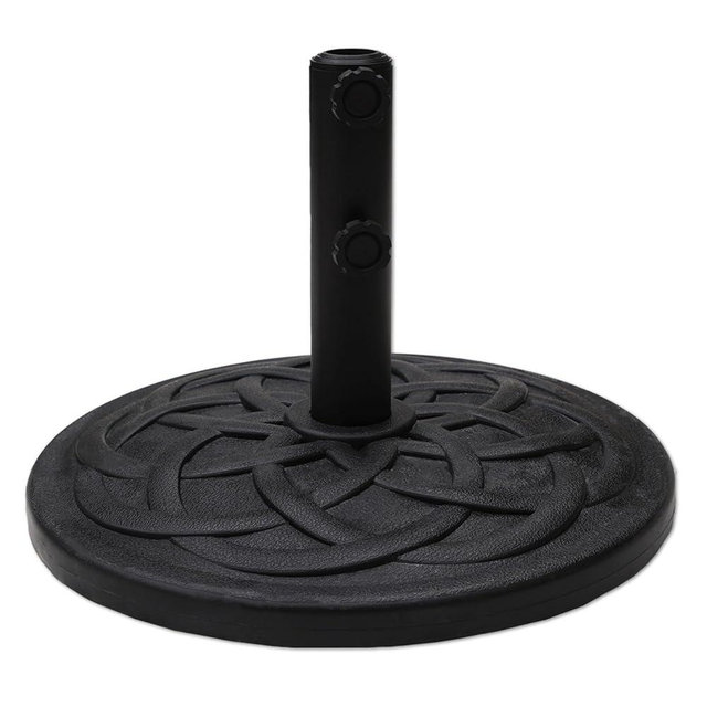 C-Hopetree 26 lb Heavy Duty Round Base Stand Weight for Outdoor Patio Market Table Umbrella, Black