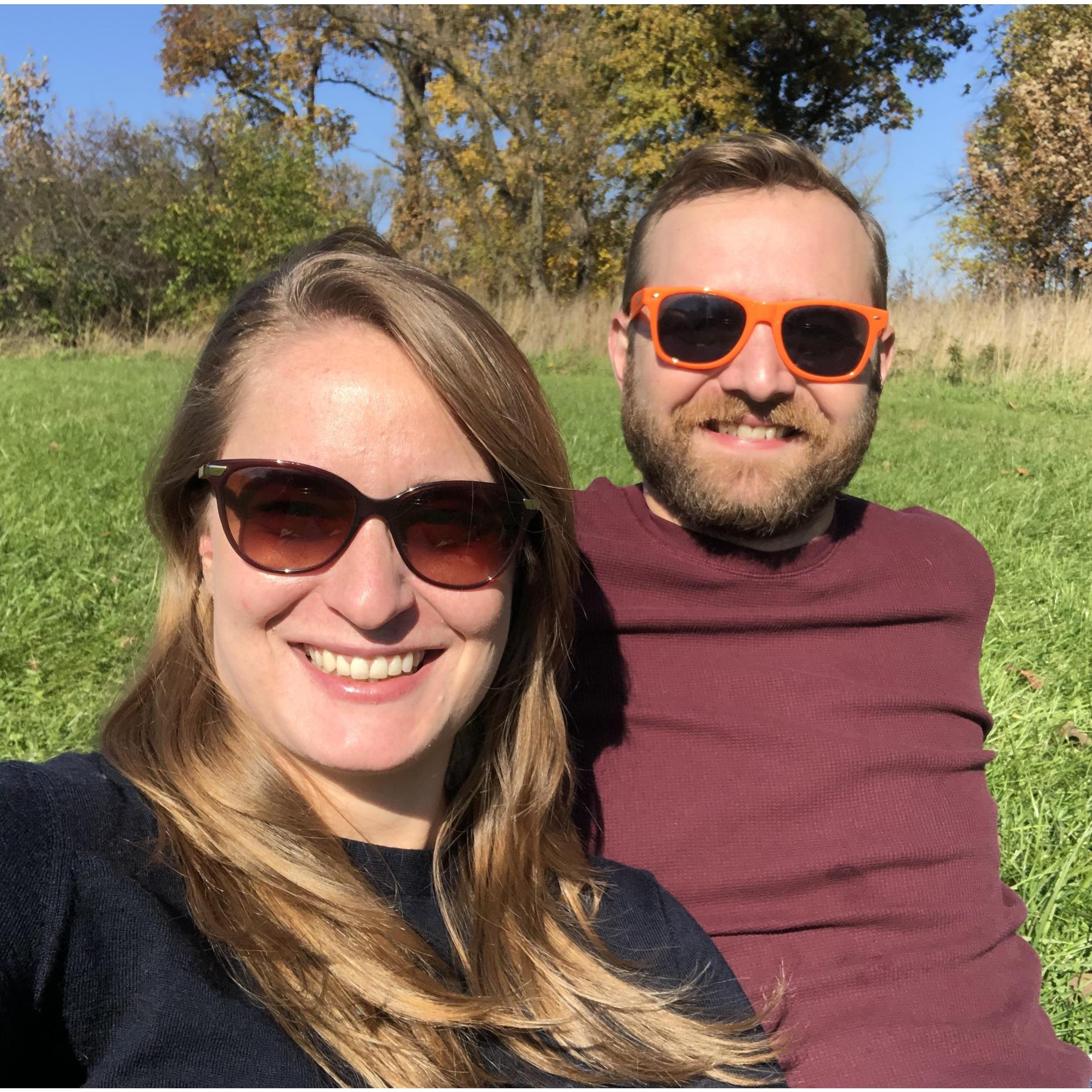 Our first photo together from a picnic date day